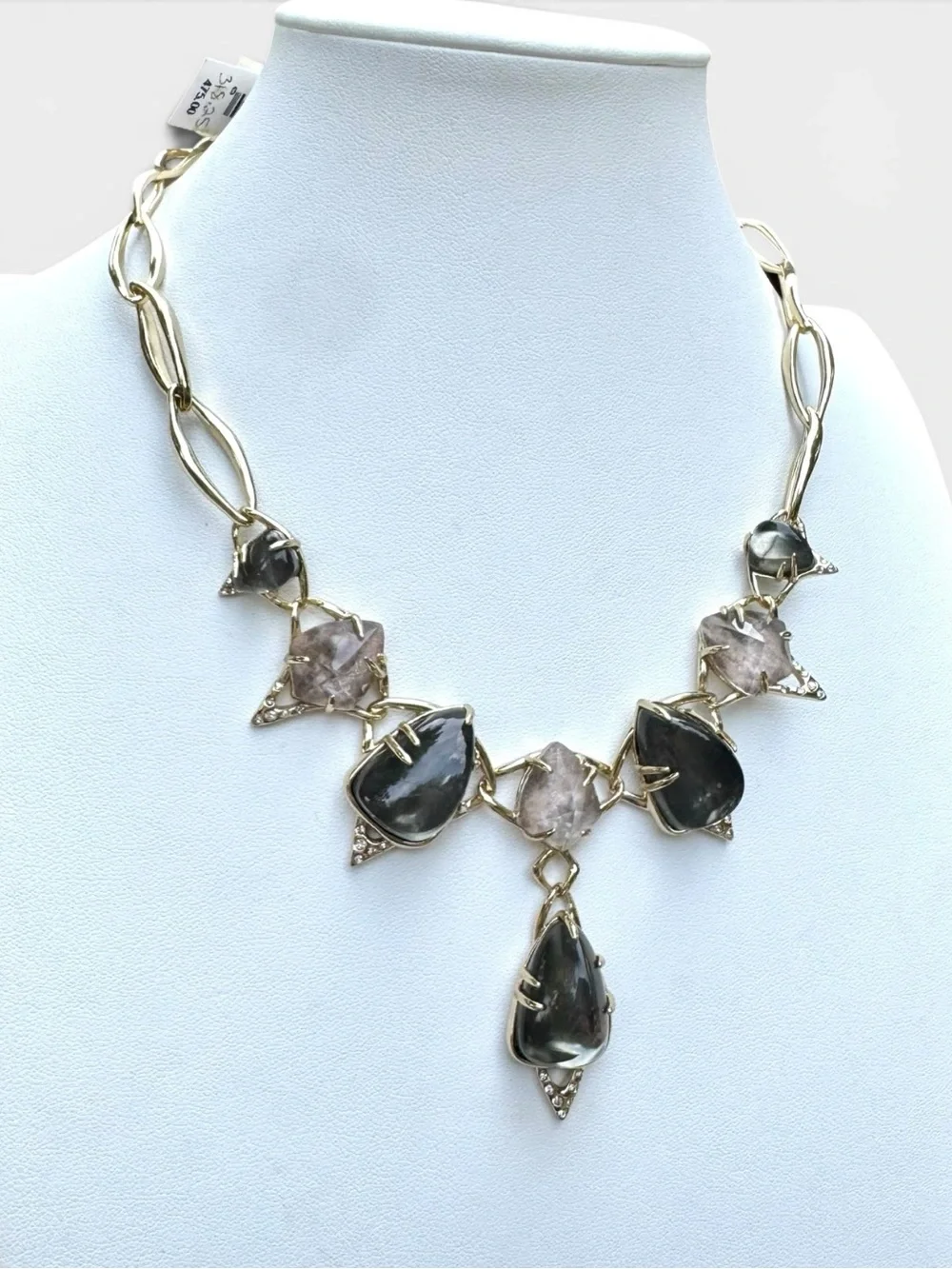 ALEXIS BITTAR NWT $475 Retail Miss Havisham Encrusted Link Statement Necklace